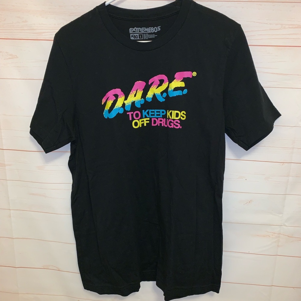 D.A.R.E. To Keep Kids Off Drugs Black Neon Tshirt